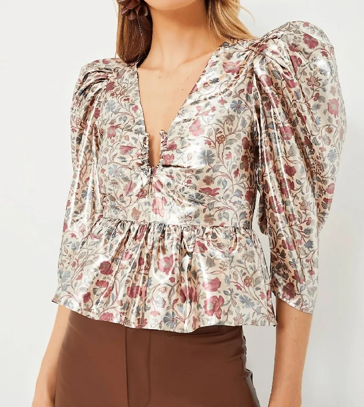 Luxury Fashion Alma Top In Cream Rose