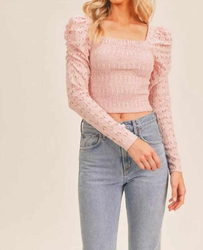 Special Offers, Don't Miss Mimi Puff Sleeve Top In Rose Pink