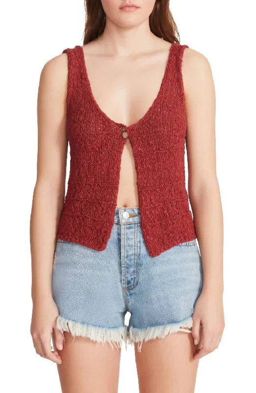 Chic Style, Always In Vogue Happy Hour Top In Spiced Apple