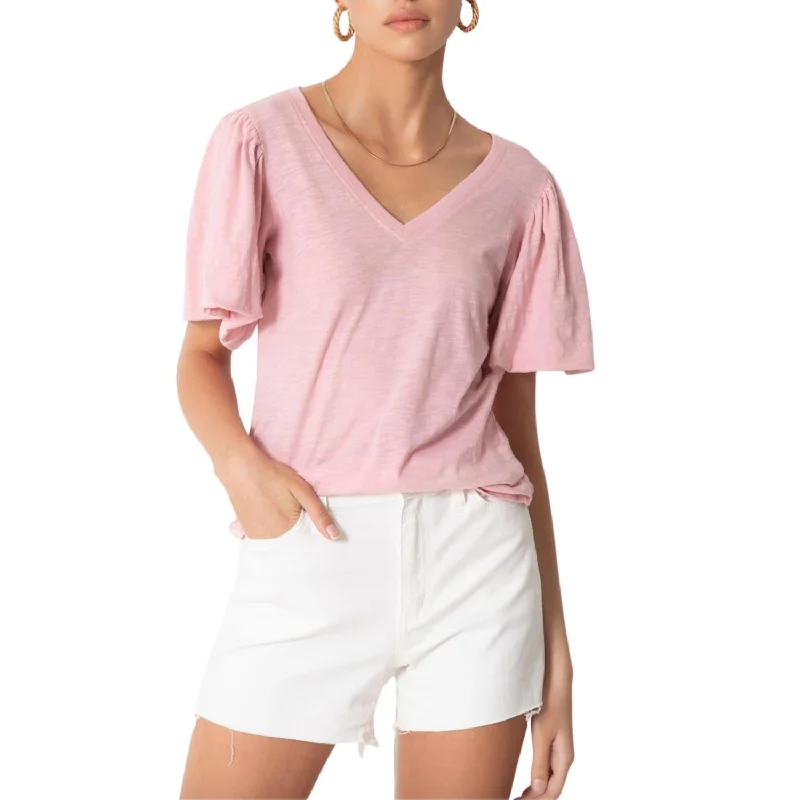 Chic Styles Akiko Top In Pink Icing