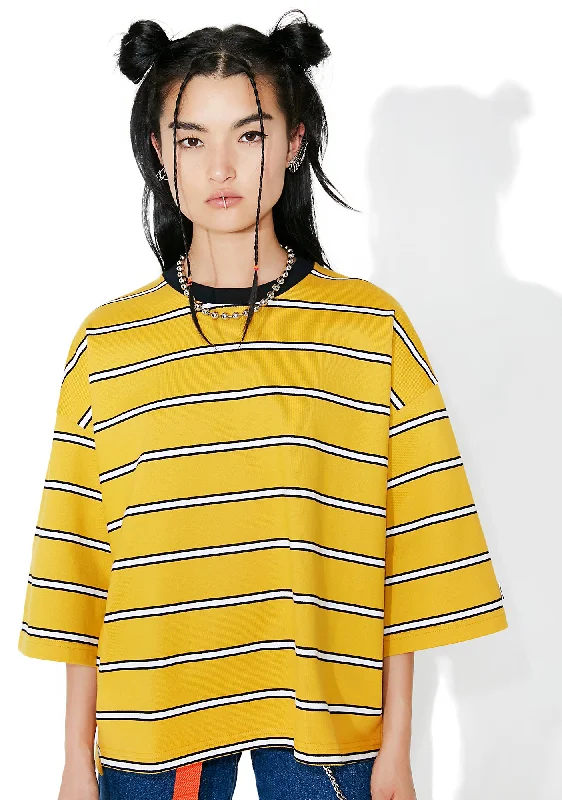 Women Wear Online Basic Stripe Boxy Top