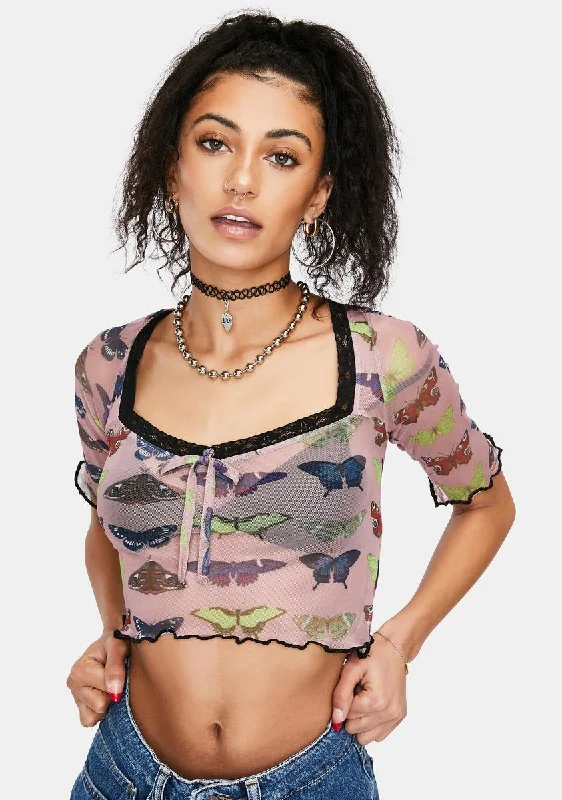 Top Deals Mesh Butterfly Top