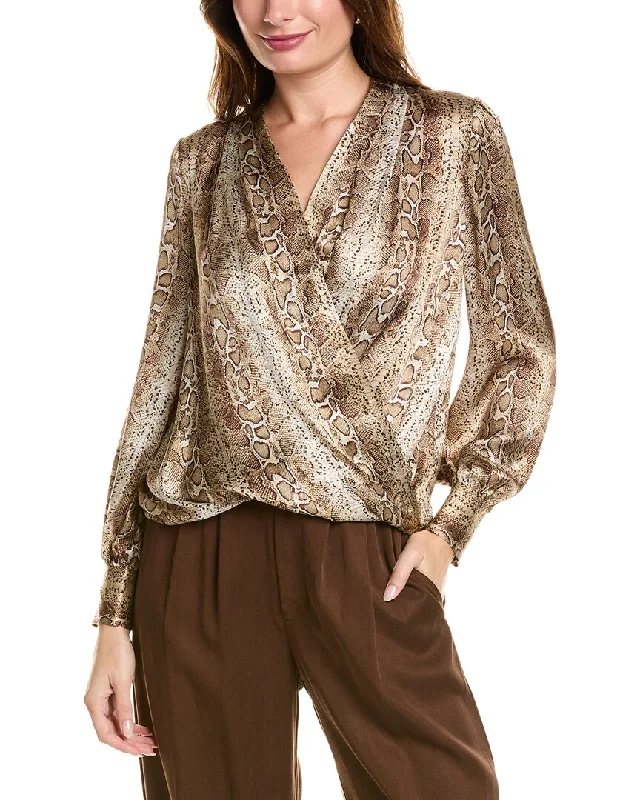 Discount Price Elie Tahari Draped Silk Shirt