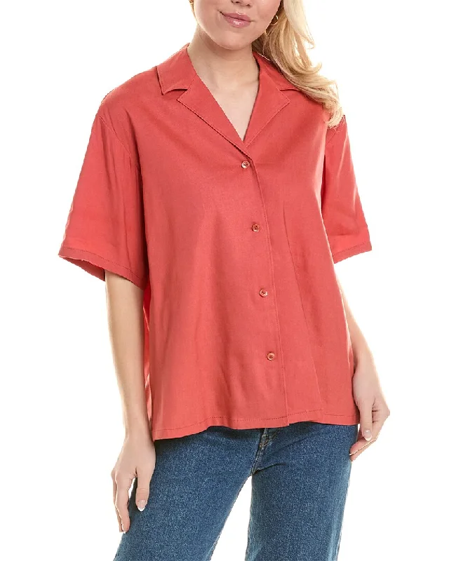 Sales Clothes Rebecca Taylor Linen-Blend Cabana Shirt