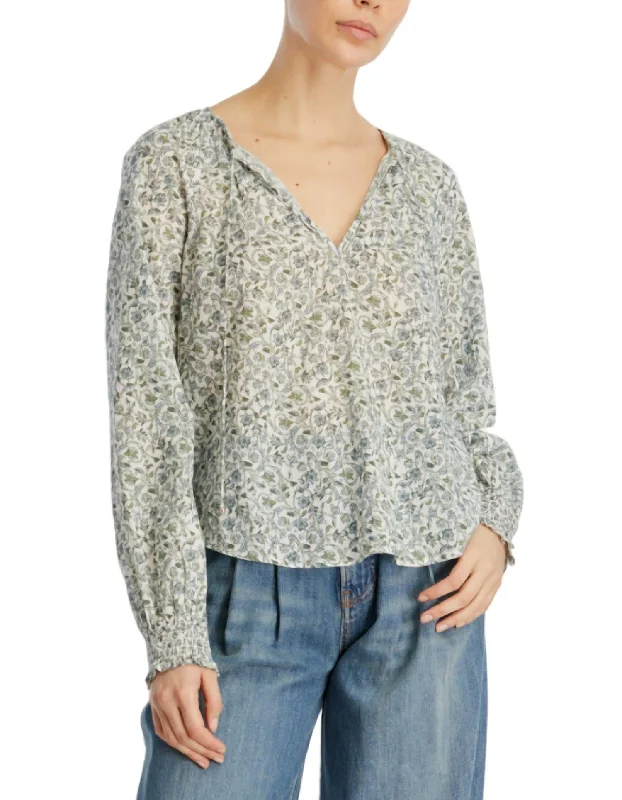 Fashionista Favorites Layana Top In Ecru Multi