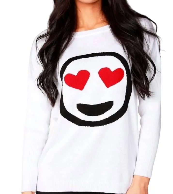 Trend Driven Wardrobe Hearts Emoji Top In White