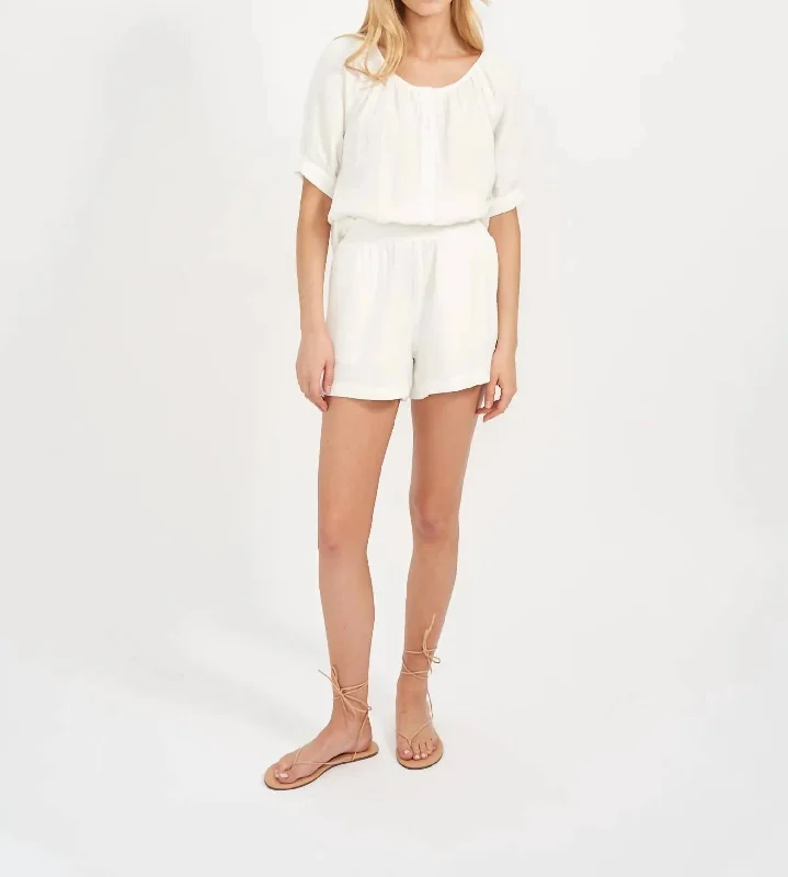 Holiday Discount Everly Gauze Top In White