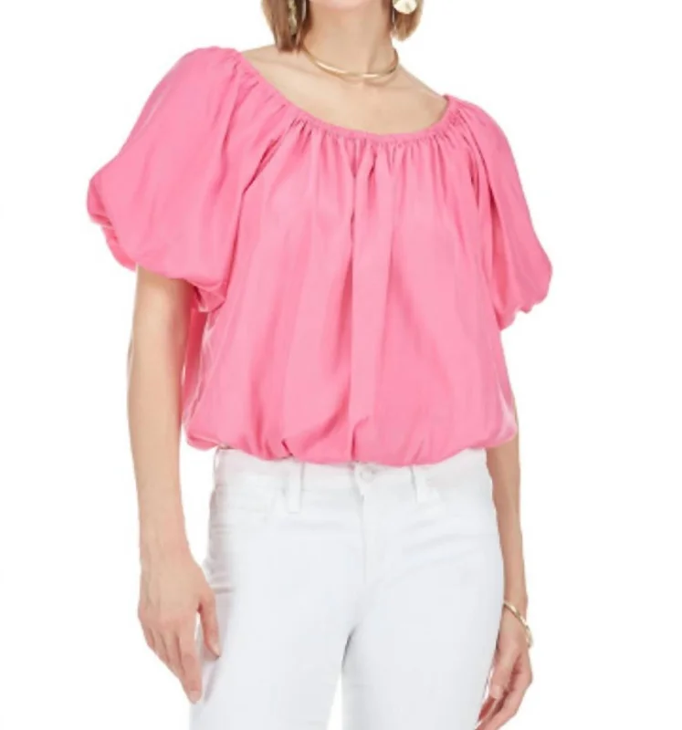 Style Redefined Bubble Top In Pink