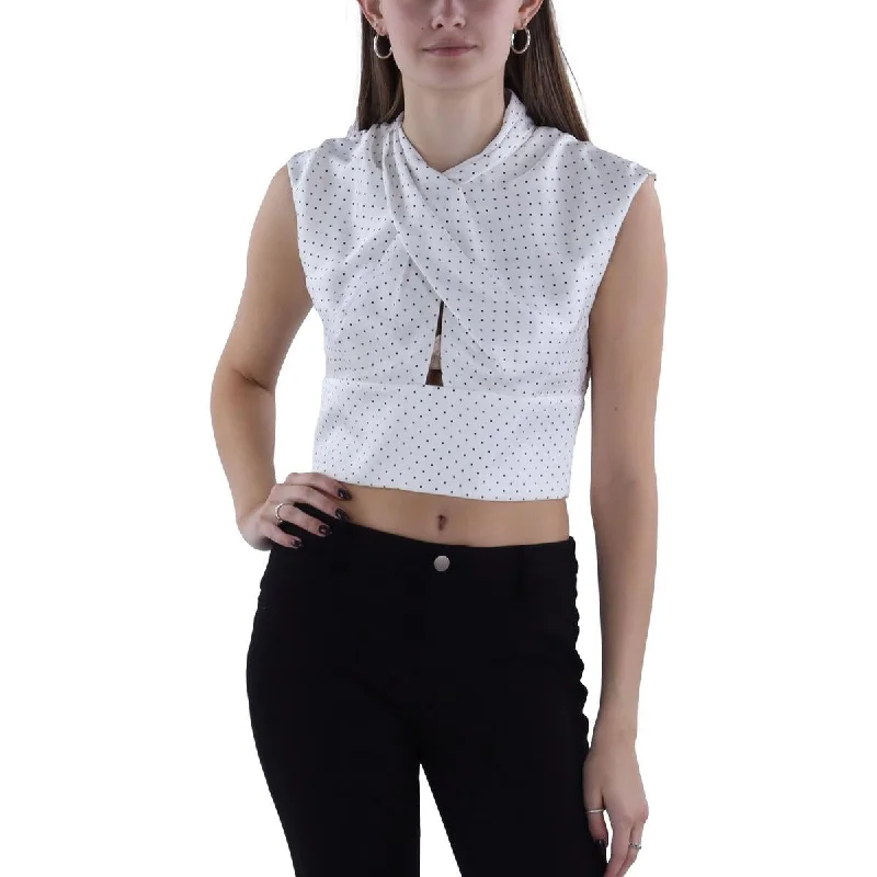 Fashion Deal Womens Satin Twist Front Cropped