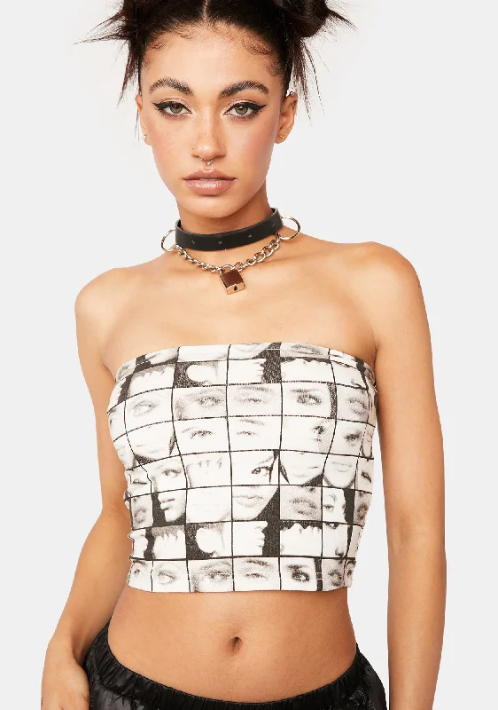 Special Occasion Wear Printed Strapless Tube Top