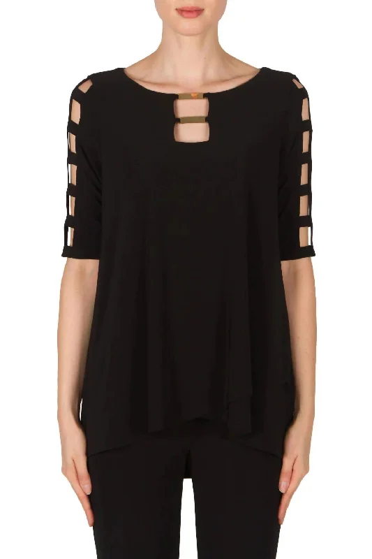 Effortless Style, Endless Impact Cut Out Sleeve Top In Blue