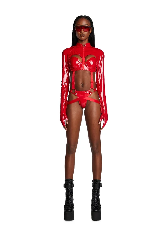 Premium Style Sci Fi Babe Costume Set - Red