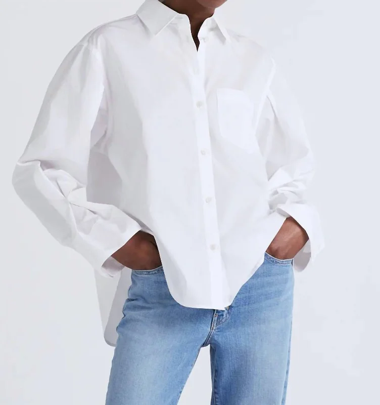 Easygoing Women's Style Wesley Button Front Shirt In Optic White