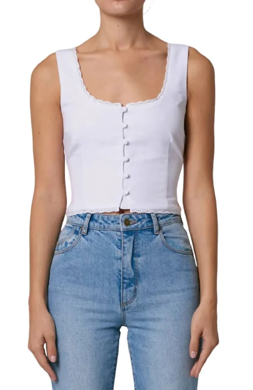 Redefining Women's Fashion Paloma Top In Vintage White