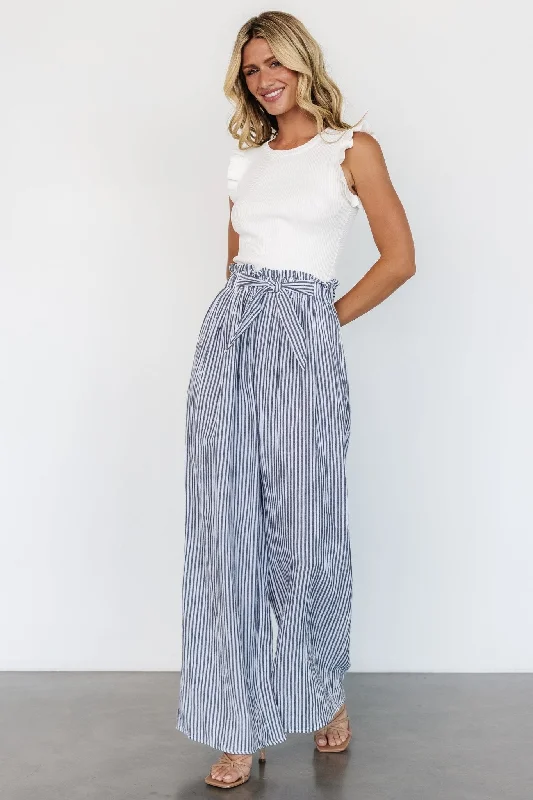 Women's Clothing Online Delphi Wide Leg Pants | Navy Stripe