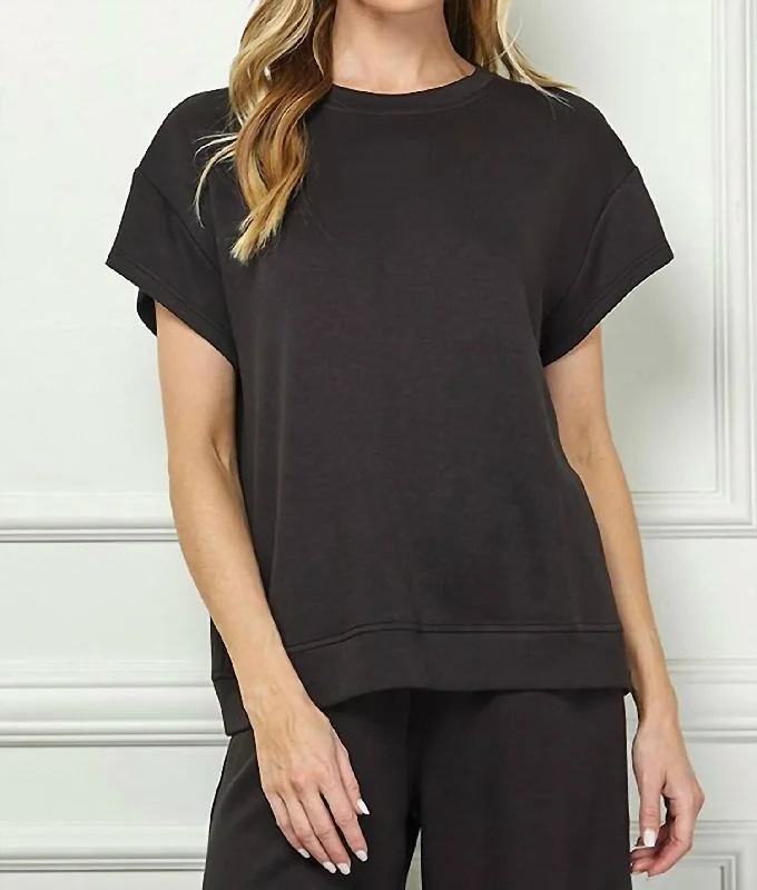 Clothes For Women Elle Soft Lounge Top In Black