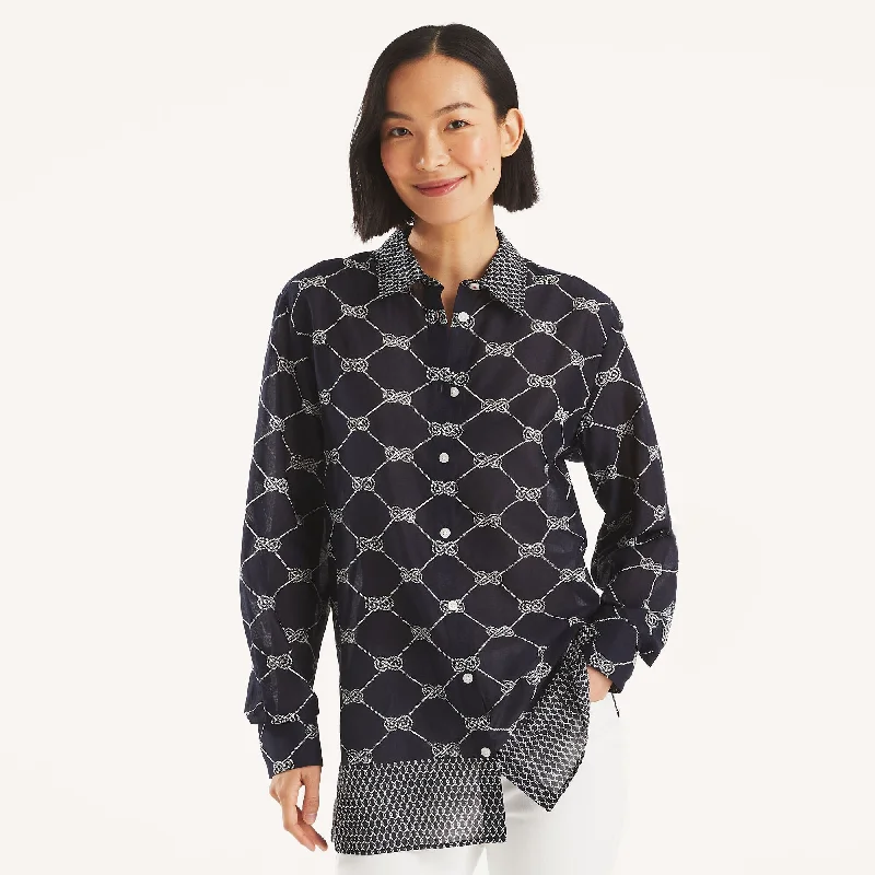 Fashion Forward, Function First Nautica Womens Printed Button-Up Shirt