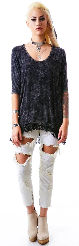 Clothes For Woman Ride Alone Lace Top