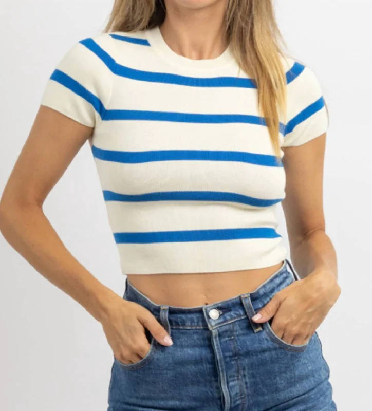 Casual Chic Clothing Wednesday Bold Stripe Top In Blue