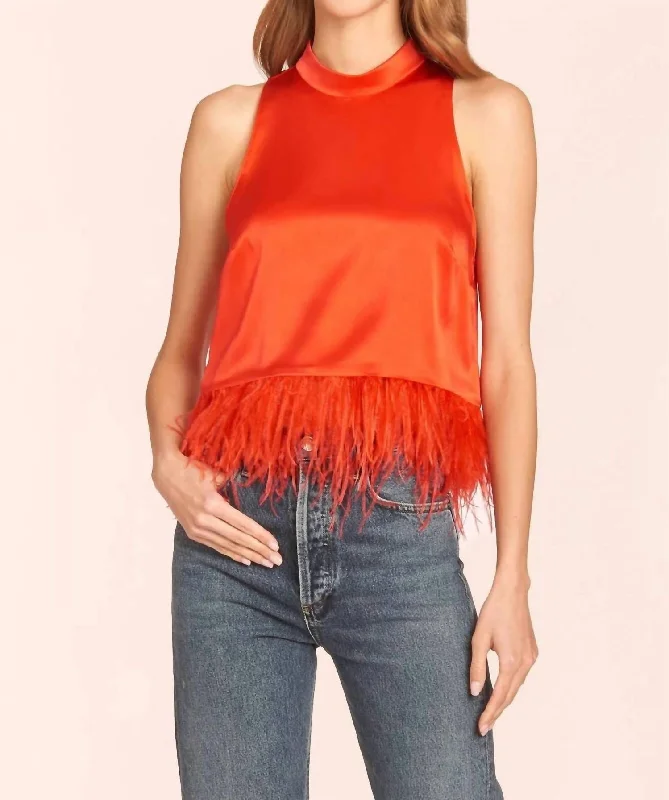 Unleash Your Trendy Side Delfina Top In Poppy