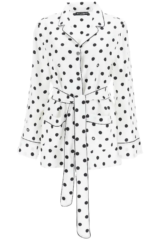 Seasonal Sale Dolce & Gabbana Women's Silk Polka Dot Pajama Shirt