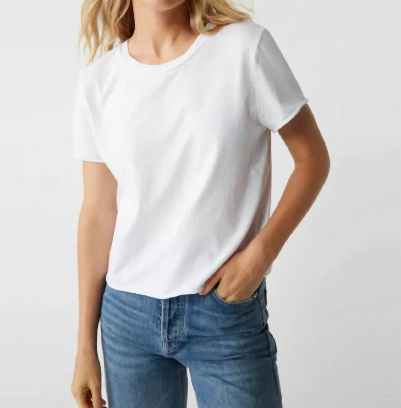 Trendy Women's Collection Jackie Crew Neck Top In White