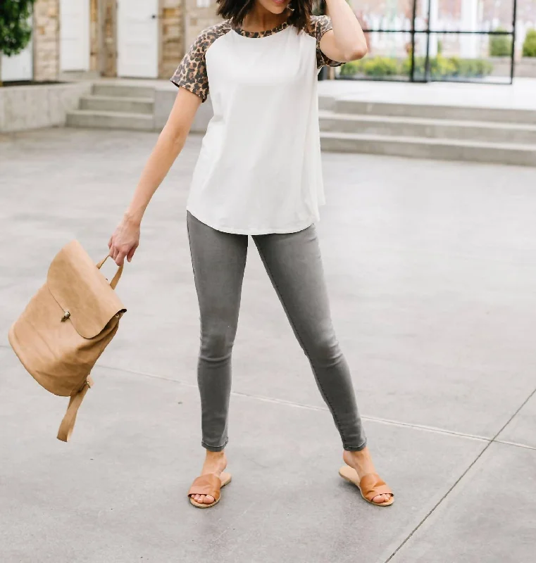 Fashion Frontiers Live A Little Raglan Top In Ivory