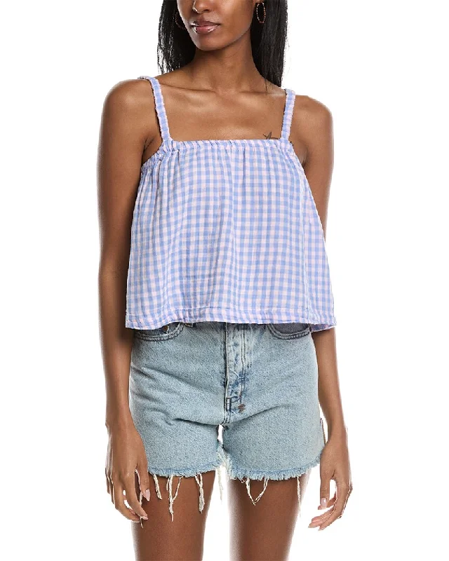 Comfort Centric Apparel Stateside Gingham Doublefaced Gauze Swing Top