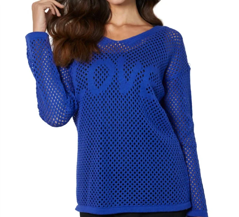 Season Sale Love Crochet V-Neck Top In Ink