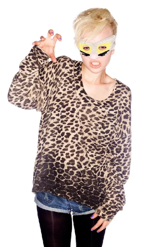 Discount Price Rising Leopard Pullover