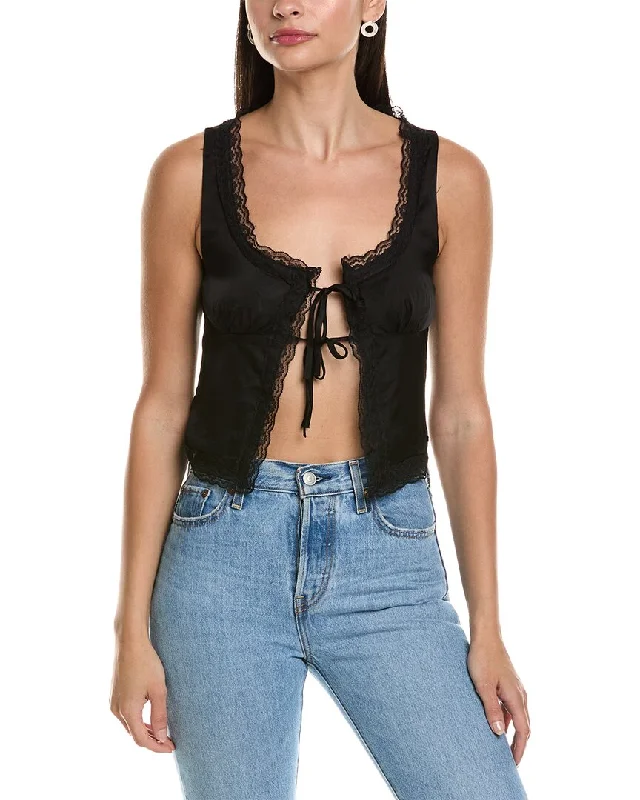 Luxury Fashion Harper Tie Front Top