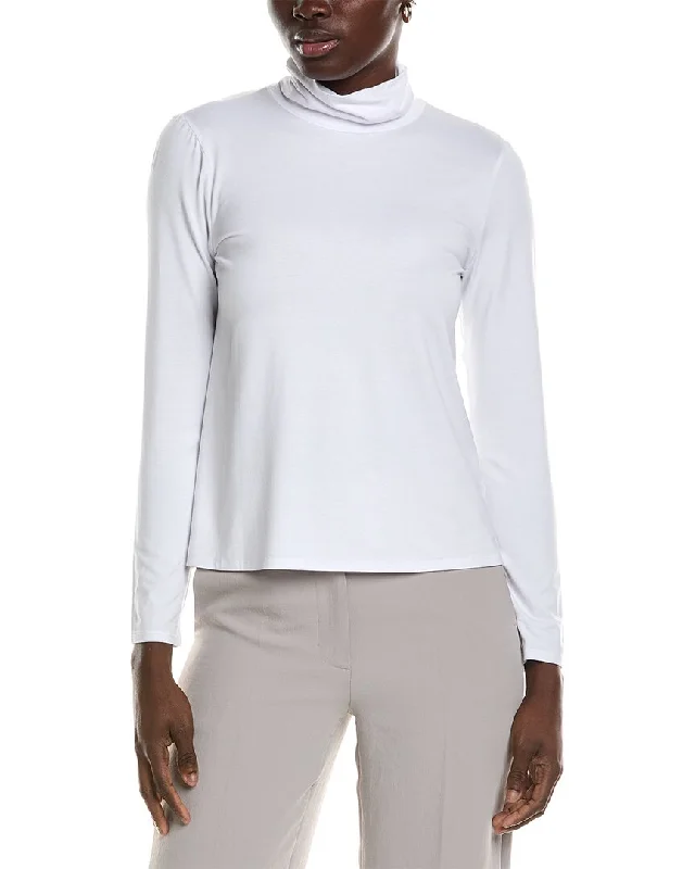 Effortless Everyday Wear EILEEN FISHER Scrunch Neck Top