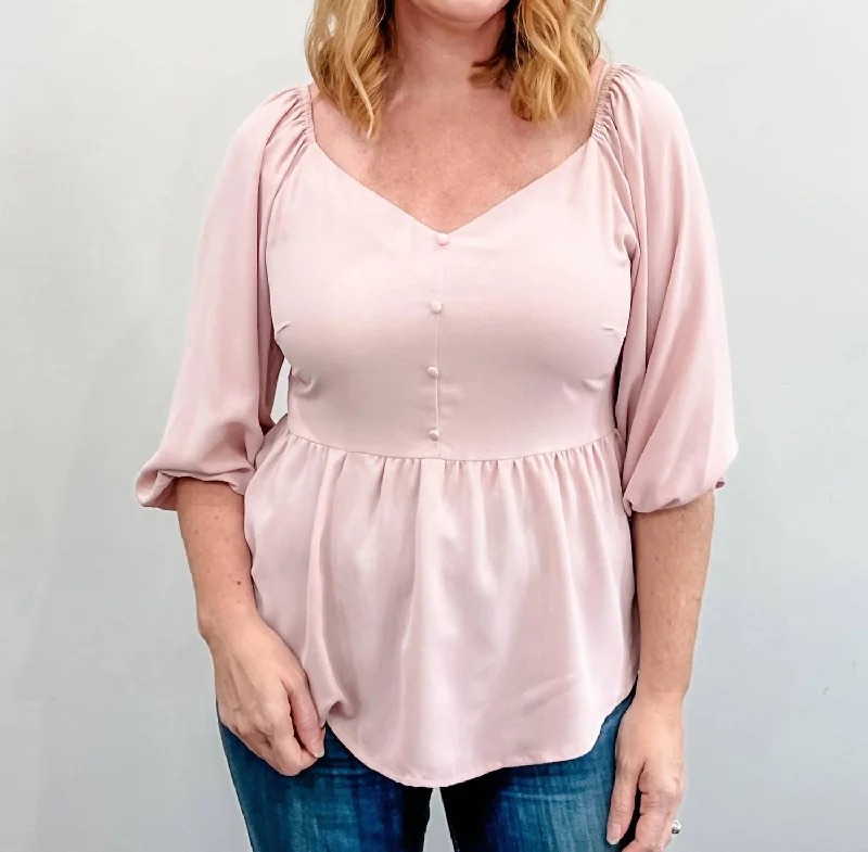 Online Boutiques Clothing Anything For Love Top In Blush