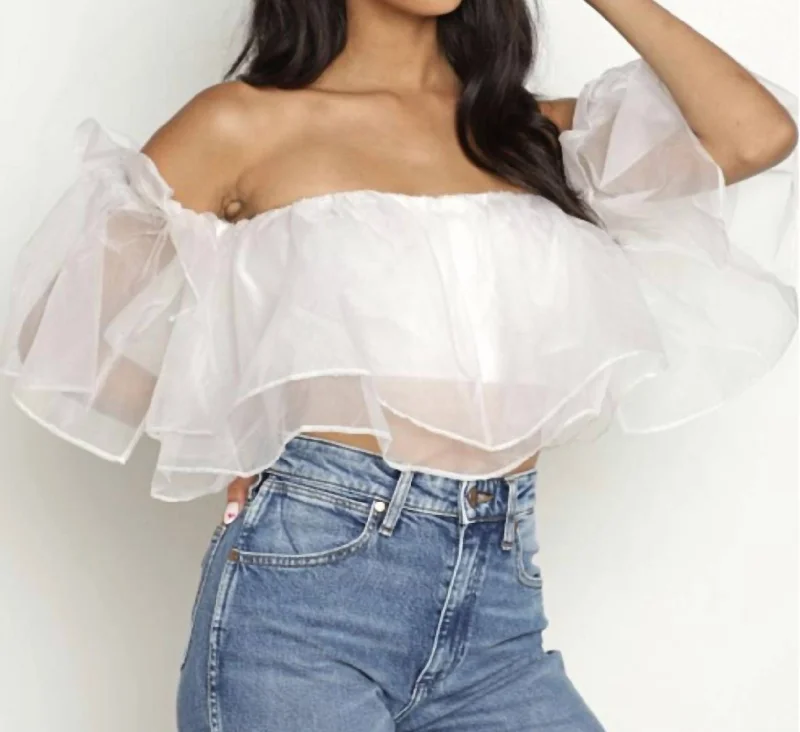 Casual Fashion Trends for Women Rosella Ruffle Top In White