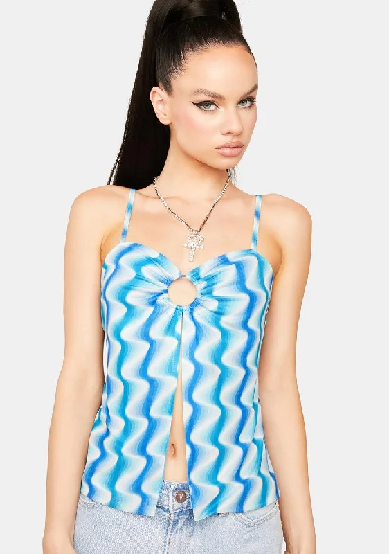 Trendy Boutique Online Aqua Bend The Rules Cut Out Top