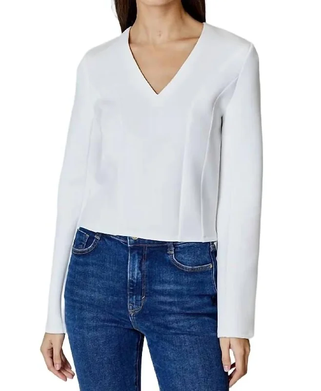 Catch Every Fashion Trend Margot Scuba Top In White