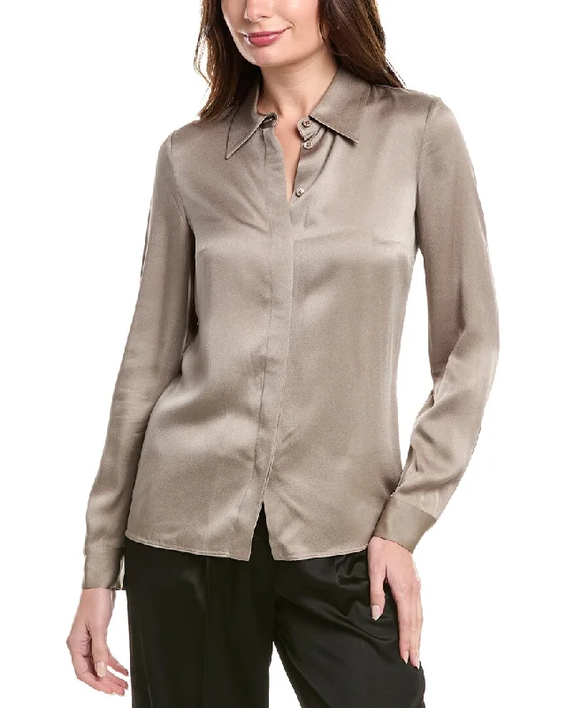 Flash Sale Clothing Michael Kors Collection Techno Charmeuse Hansen Shirt