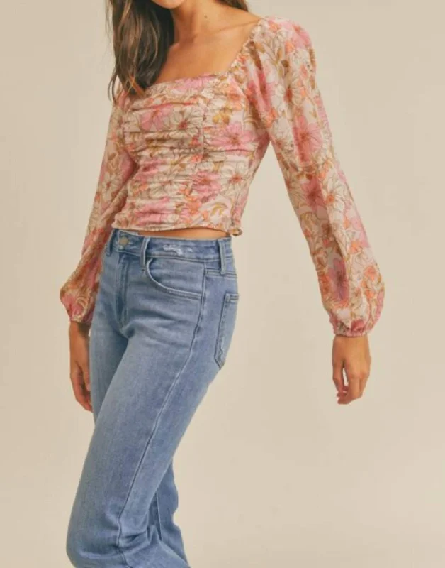 Best Deals Of The Season Mauve Multi Floral Top