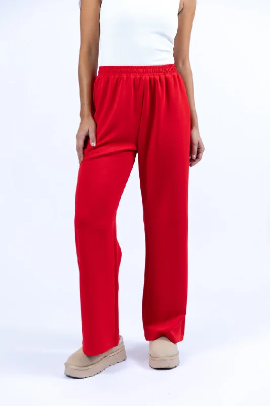 Extreme Clearance Deals Let's Just Stay Red Knit Wide Leg Pants FINAL SALE