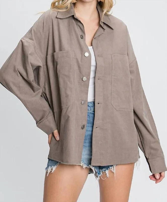 Women's Clothing Sale Online Stone Cold Corduroy Shirt In Brown