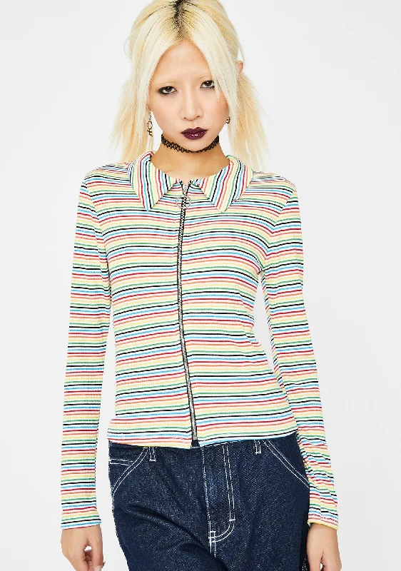 Chic Casual Wardrobe Essentials Spin Sugar Rainbow Top