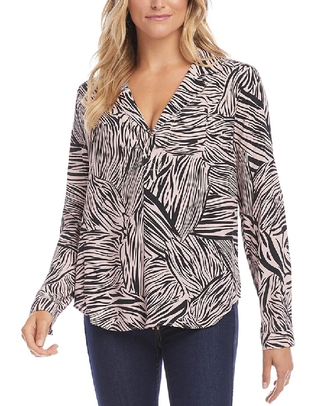 All Season Basics Discount Karen Kane Half Placket Shirt