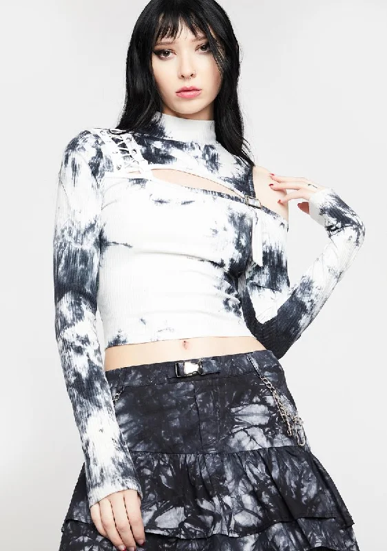 Chic Casual Style Punk Irregular Tie Dye Top