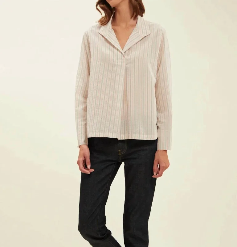 Save Big Noa Shirt In Ecru With Stripes