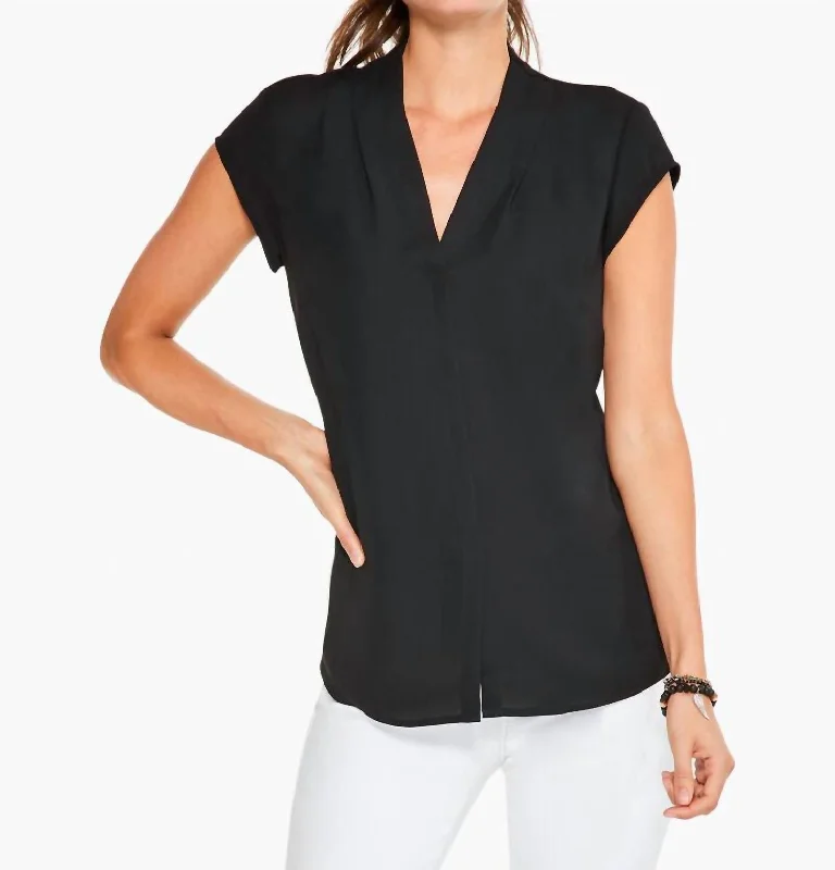 Elevate Your Wardrobe Cap Sleeve Day To Night Top In Black Onyx