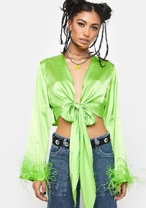 Exclusive Discount New Rules Feather Wrap Top