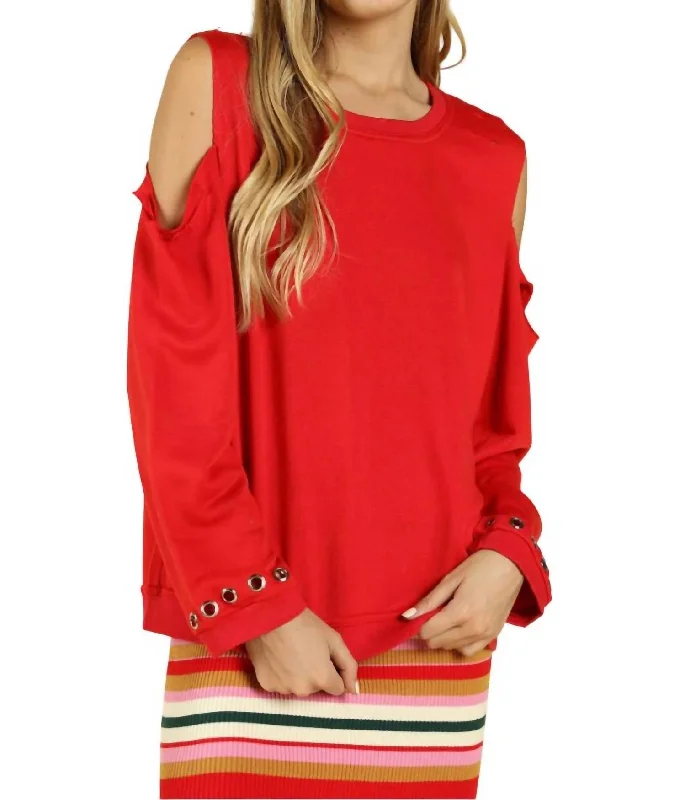 Exclusive Discount Distressed Grommet Top In Red