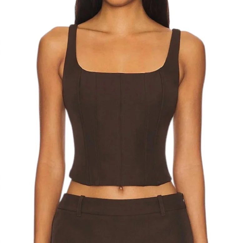 Elegant Attire For The Modern Lady Serenity Top In Brown