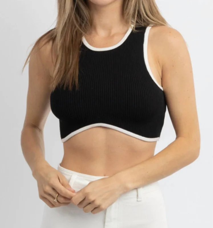 Casual Dresses for Women Rena Ribbed Crop In Black + Ivory