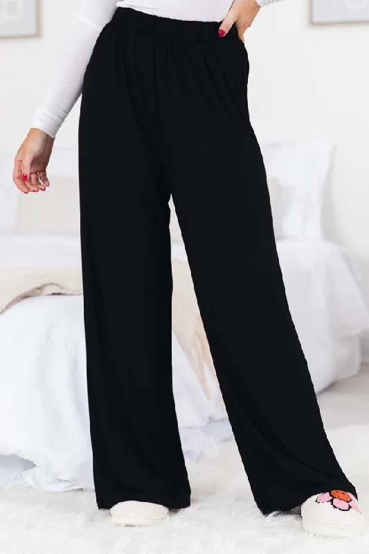 Casual Style for Busy Women What You Have Black Flowy Lounge Pants